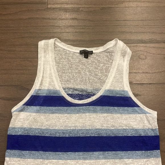 Express Blue and White Striped Tank - Size S - Picture 3 of 7